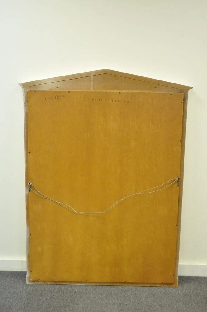 Vintage Hollywood Regency Neoclassical Brass Ring Cream Painted Wall Mirror