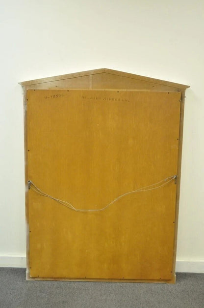 Vintage Hollywood Regency Neoclassical Brass Ring Cream Painted Wall Mirror