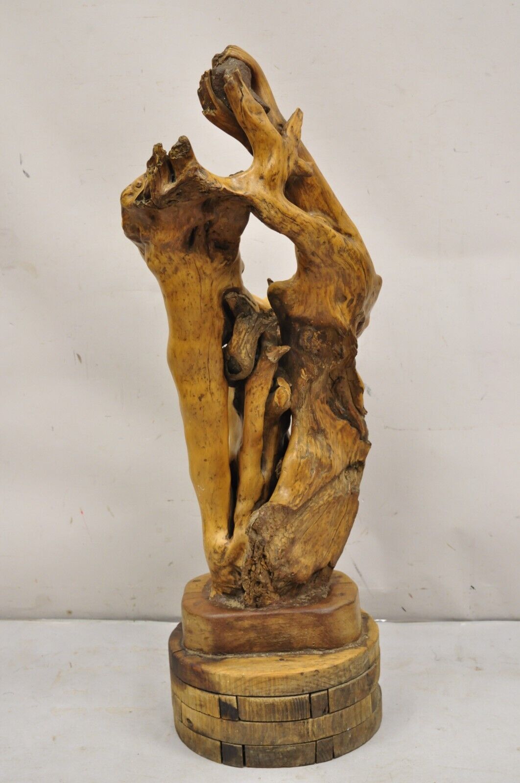 Vintage Mid Century Modern Large Teak Root Driftwood Abstract Statue Sculpture
