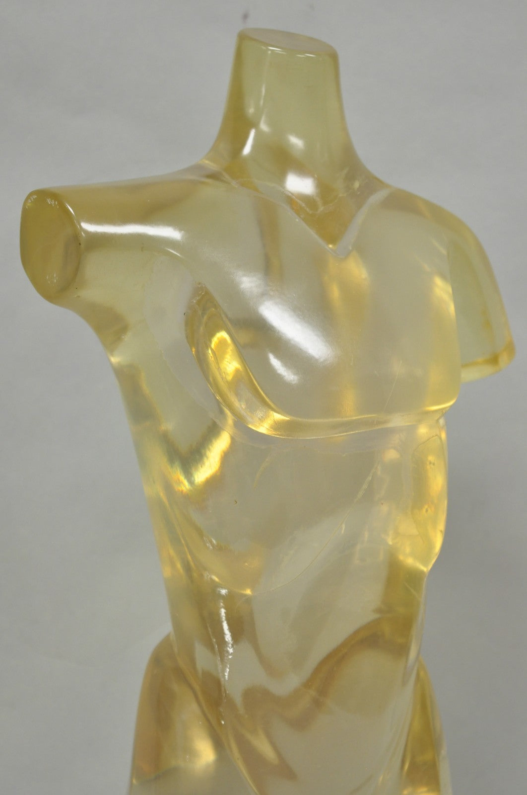 Vintage Mid Century Italian Modern Lucite Acrylic Nude Bust Modernist Sculpture