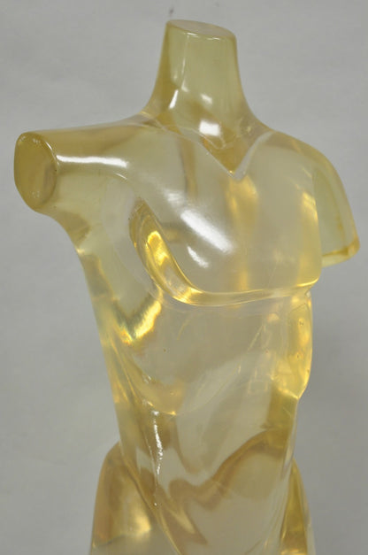 Vintage Mid Century Italian Modern Lucite Acrylic Nude Bust Modernist Sculpture