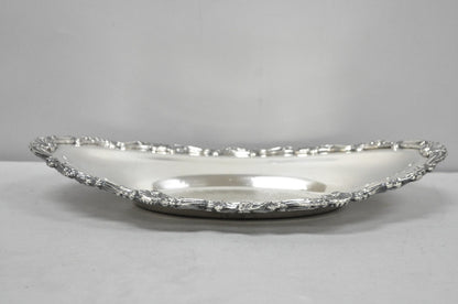 Vintage Victorian Style Silver Plated Oval 13.5" Trinket Serving Dish (B)