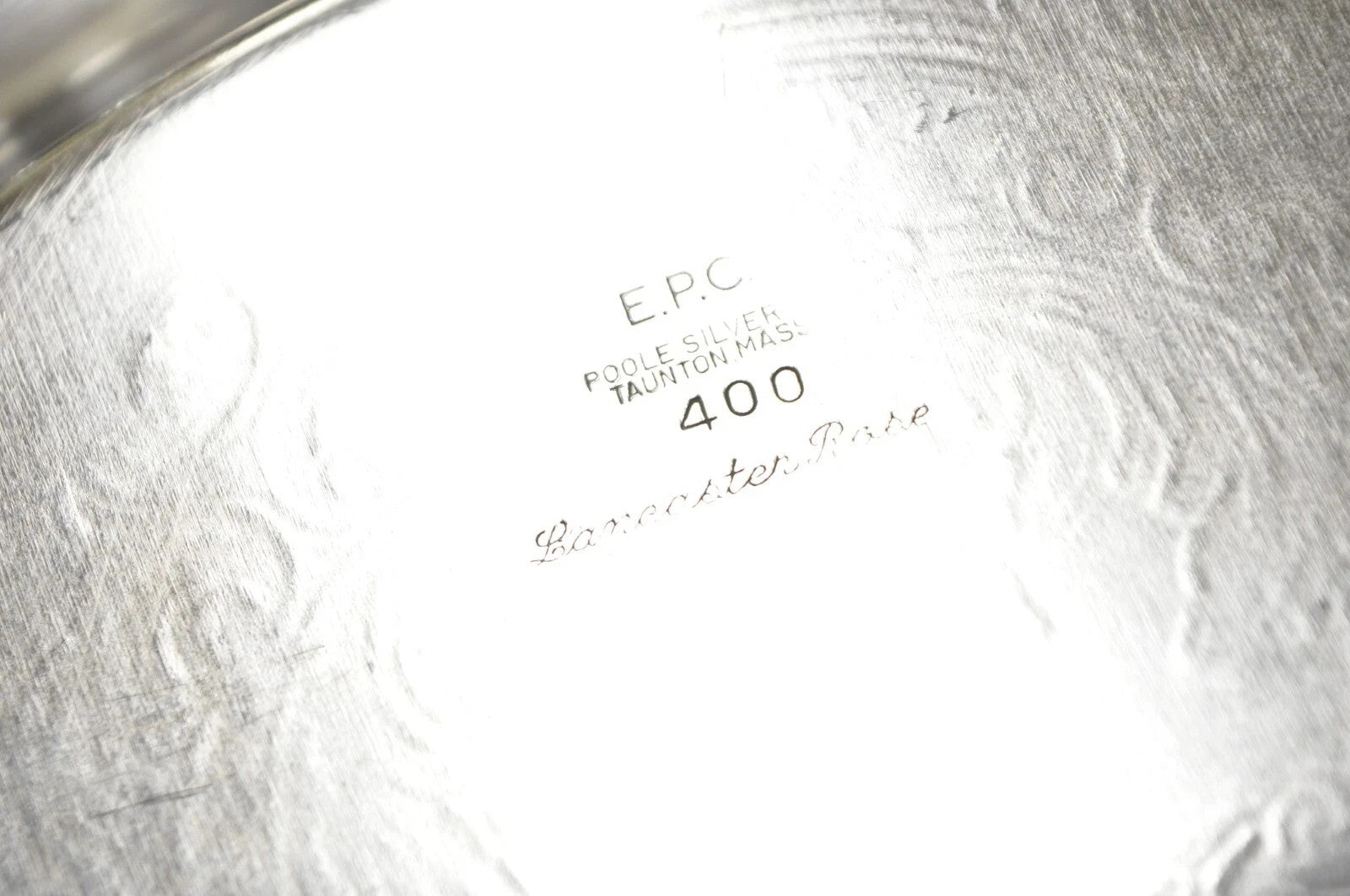 Vintage Poole 400 Lancaster Rose Silver Plated Serving Platter Bar Tray (B)