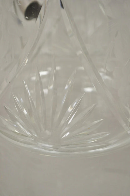 Antique Victorian Silver Plated German Cut Crystal Glass Lemonade Water Pitcher