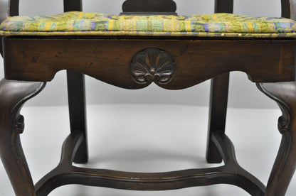 Vintage Italian Baroque Swedish Rococo Style High Back Dining Arm Chairs - Pair