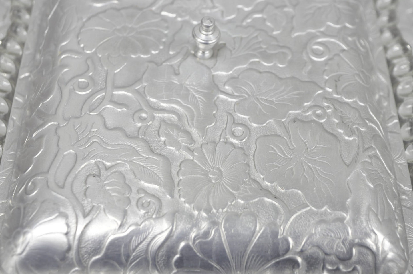 Vintage Art Deco Nouveau Hammered Aluminum Vegetable Relish Serving Platter Tray