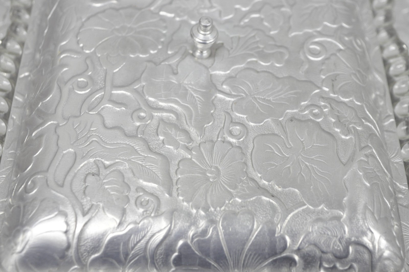 Vintage Art Deco Nouveau Hammered Aluminum Vegetable Relish Serving Platter Tray