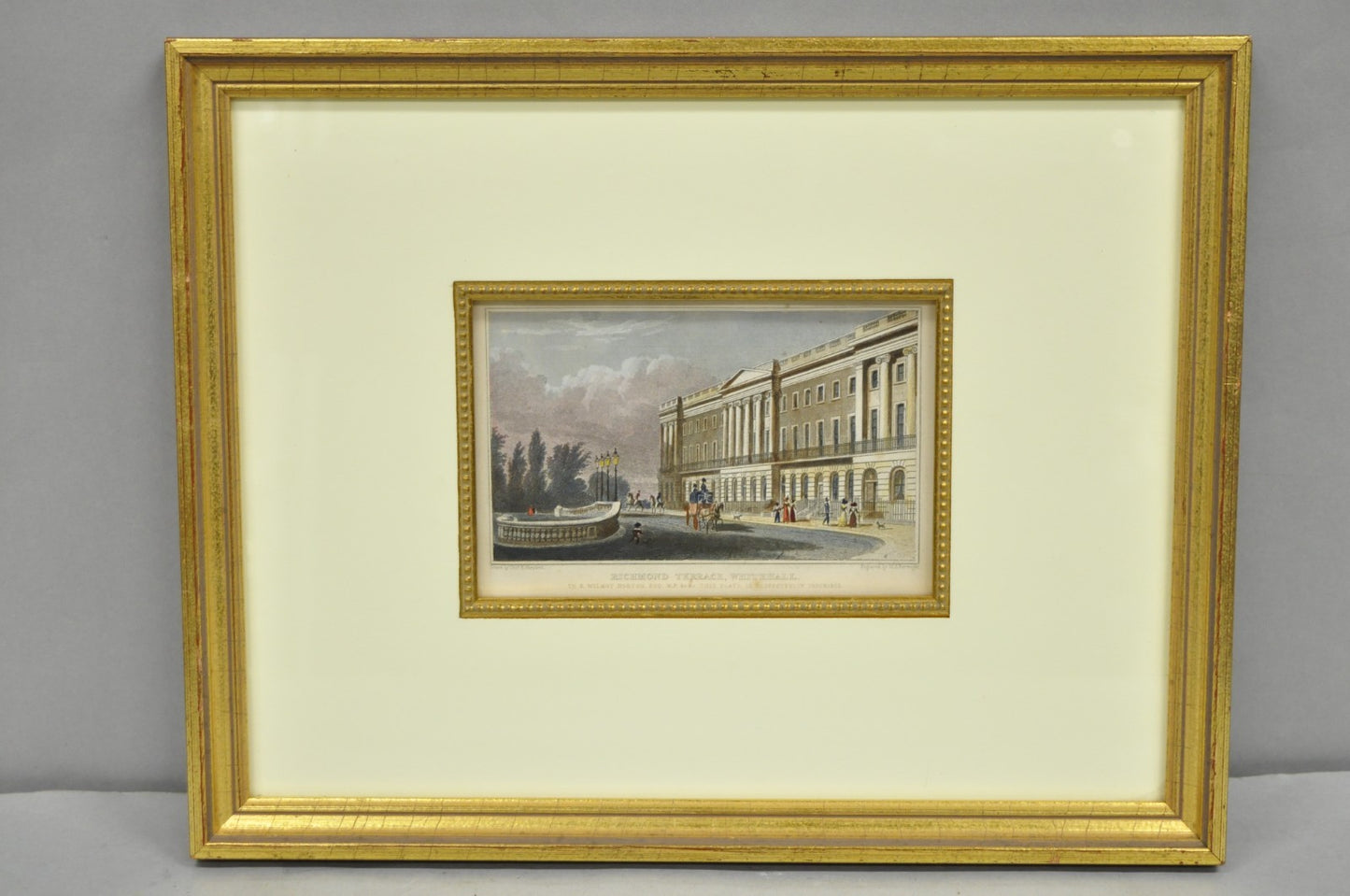 Antique "Richmond Terrace, Whitehall" Color Print by T. Shepherd, M.S Barenger