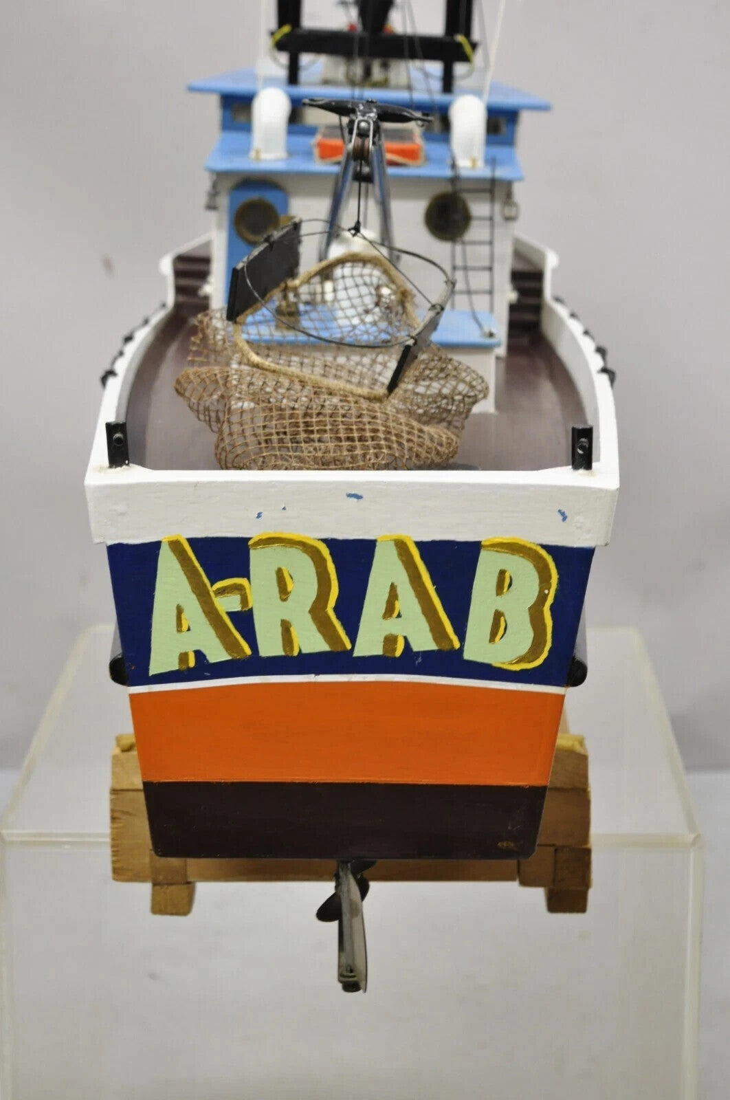 Vintage Arts & Crafts Large 48" Fishing Shrimp Boat Ship Model A - Rab NJ 8592