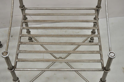 Pier 1 Medici Pewter Wrought Iron Dining Side Chairs - a Pair