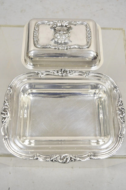 Vintage Gorham Black Starr Silver Plated Lidded Vegetable Serving Platter Dish