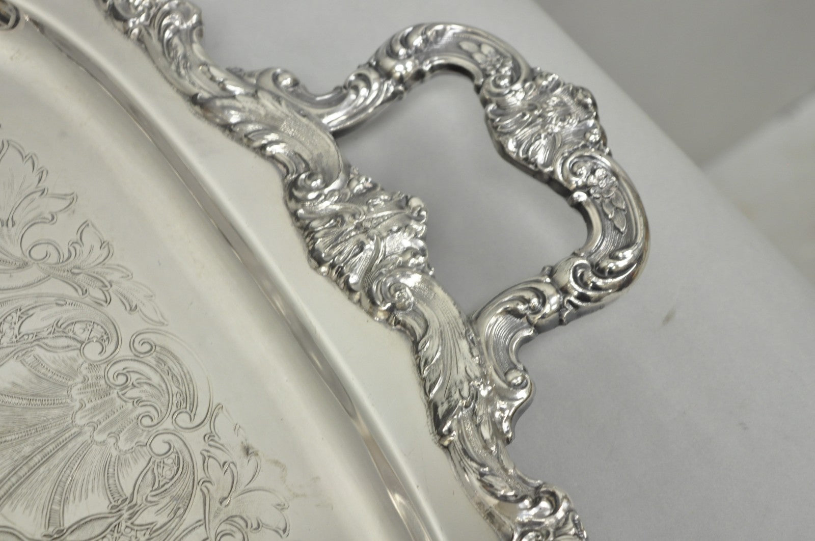 Vintage Poole EPCA Sevenoaks 650 Large Silver Plated Serving Platter Bar Tray B
