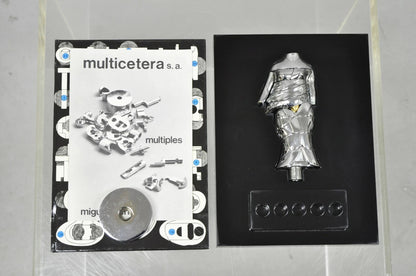 Miguel Berrocal La Mini Cariatide Nickel Plated Puzzle Sculpture w/ Box and Book