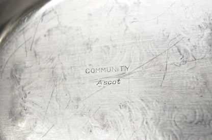 Vintage Community Ascot Victorian Silver Plated Oval Narrow Trinket Dish