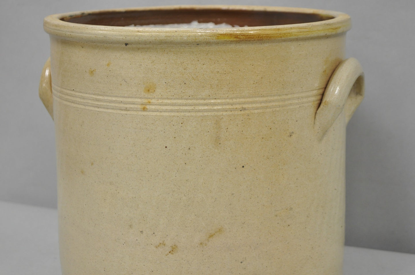 Antique A.E. Smith & Sons Cobalt Blue Painted Flower 3 Gallon Stoneware Crock