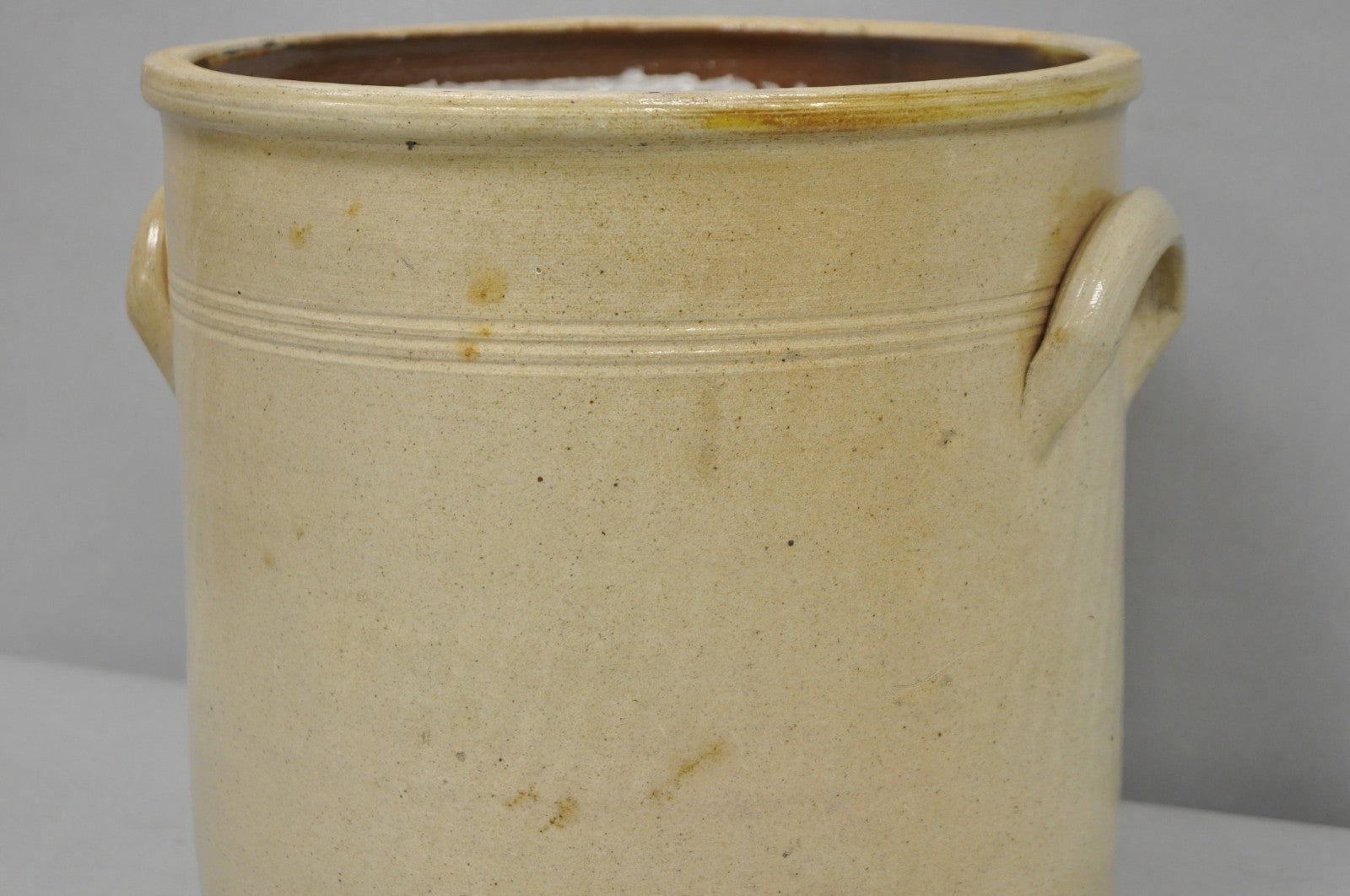 Antique A.E. Smith & Sons Cobalt Blue Painted Flower 3 Gallon Stoneware Crock