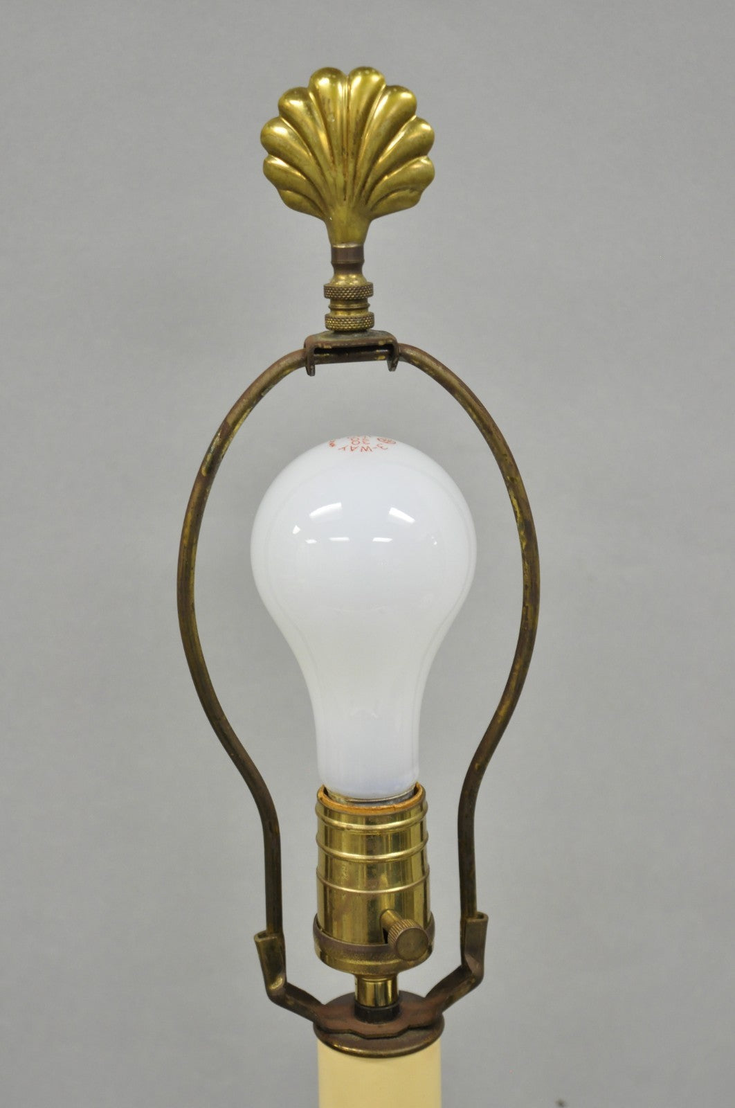 Vintage Remington Hollywood Regency Brass Lotus Flower Candlestick Table Lamp