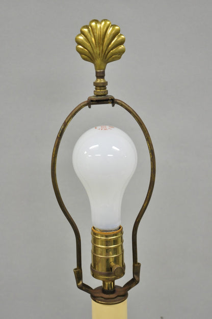 Vintage Remington Hollywood Regency Brass Lotus Flower Candlestick Table Lamp