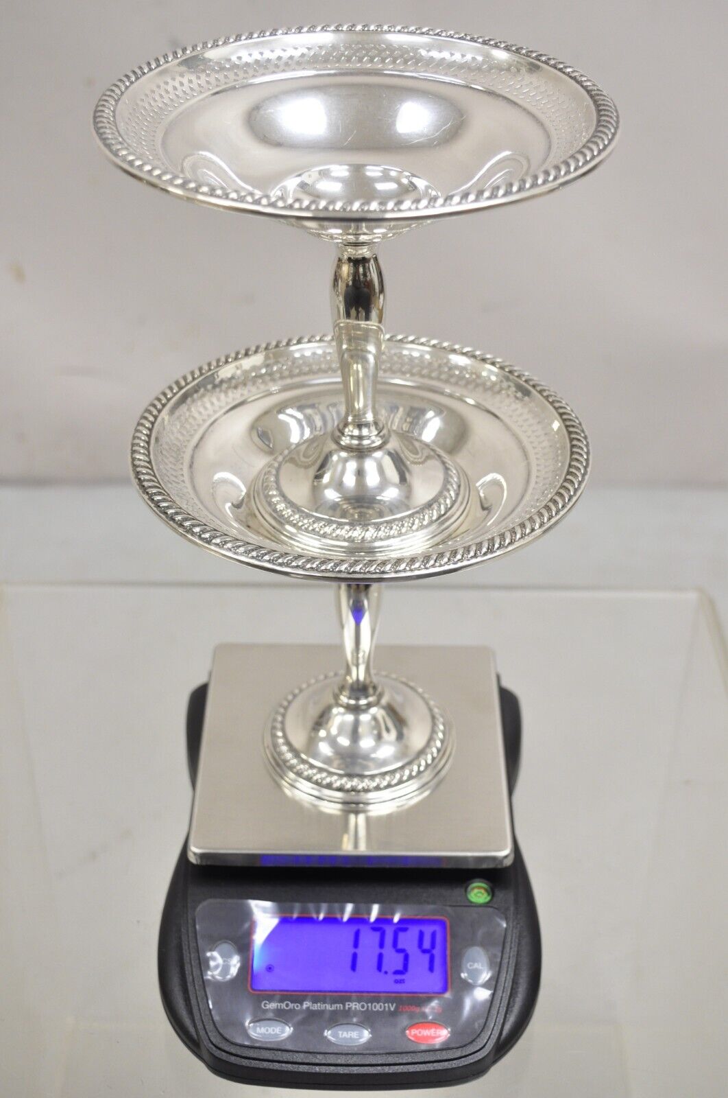 International Sterling Silver 925 Weighted Footed Compote Candy Dish Pair