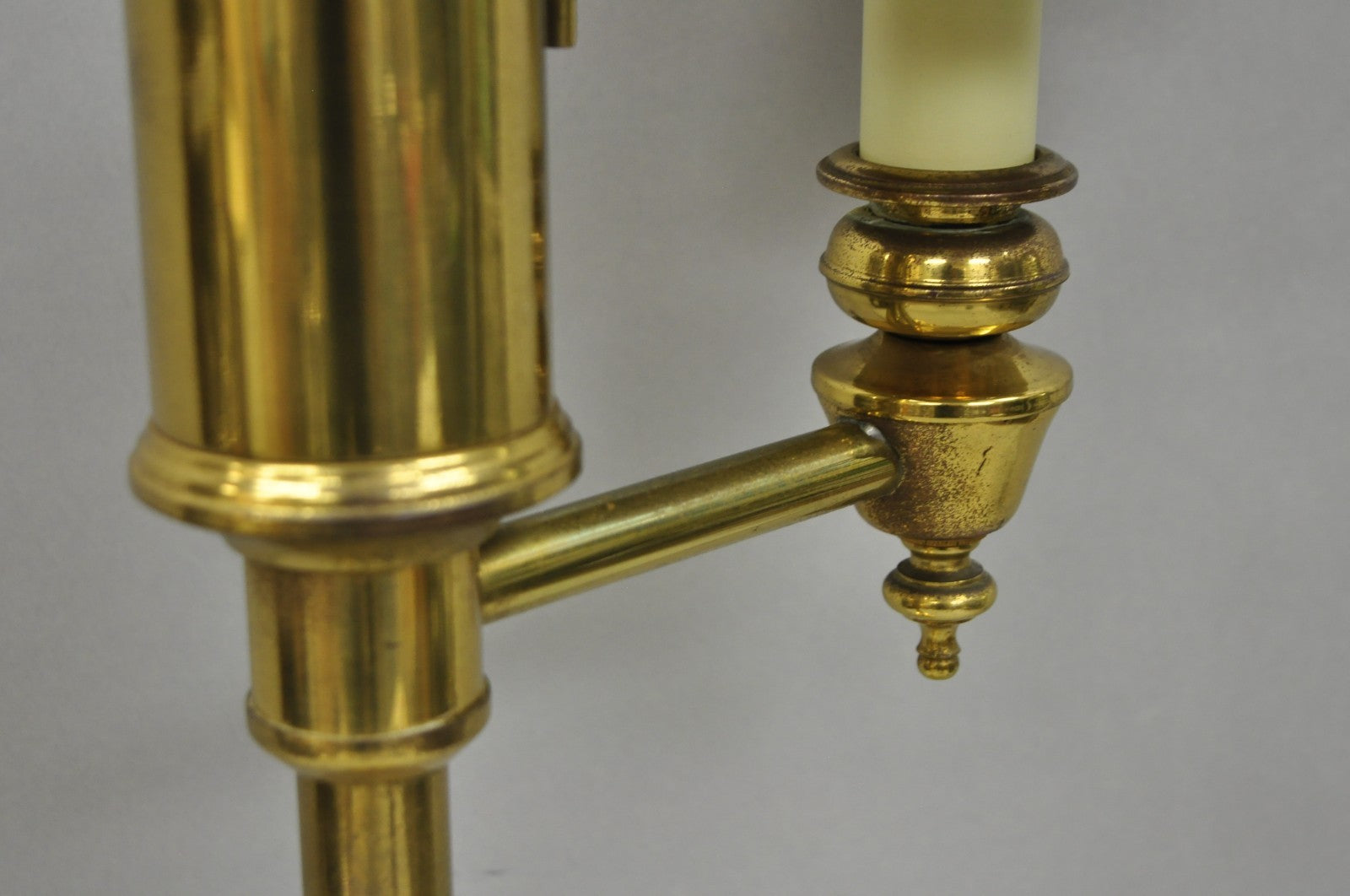 Vintage French Empire Brass Metal Bouillotte Desk Table Lamp w/ Spartan Helmet