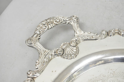 Vintage English Silver Mfg. Silver Plated Large Oval Butlers Platter Bar Tray