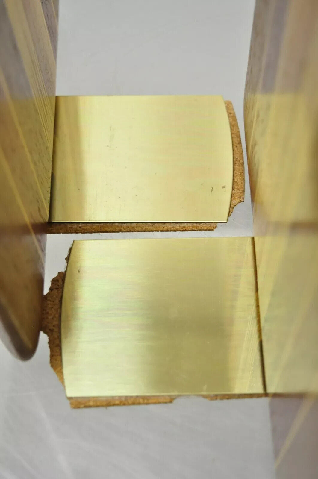 Vintage Mid Century Modern Solid Wood & Inlay Curved Modernist Bookends - a Pair