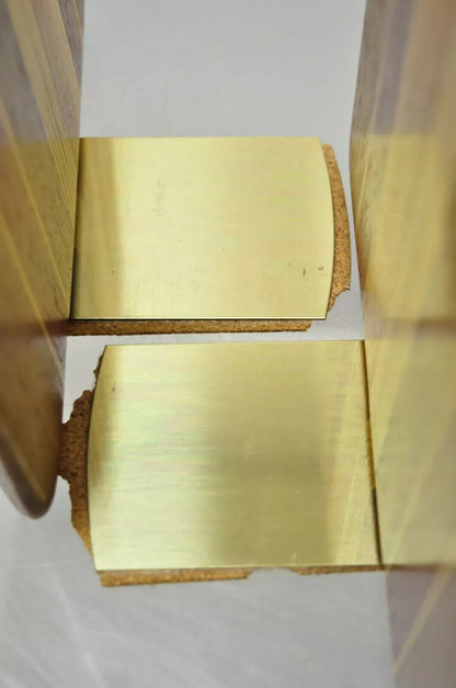 Vintage Mid Century Modern Solid Wood & Inlay Curved Modernist Bookends - a Pair