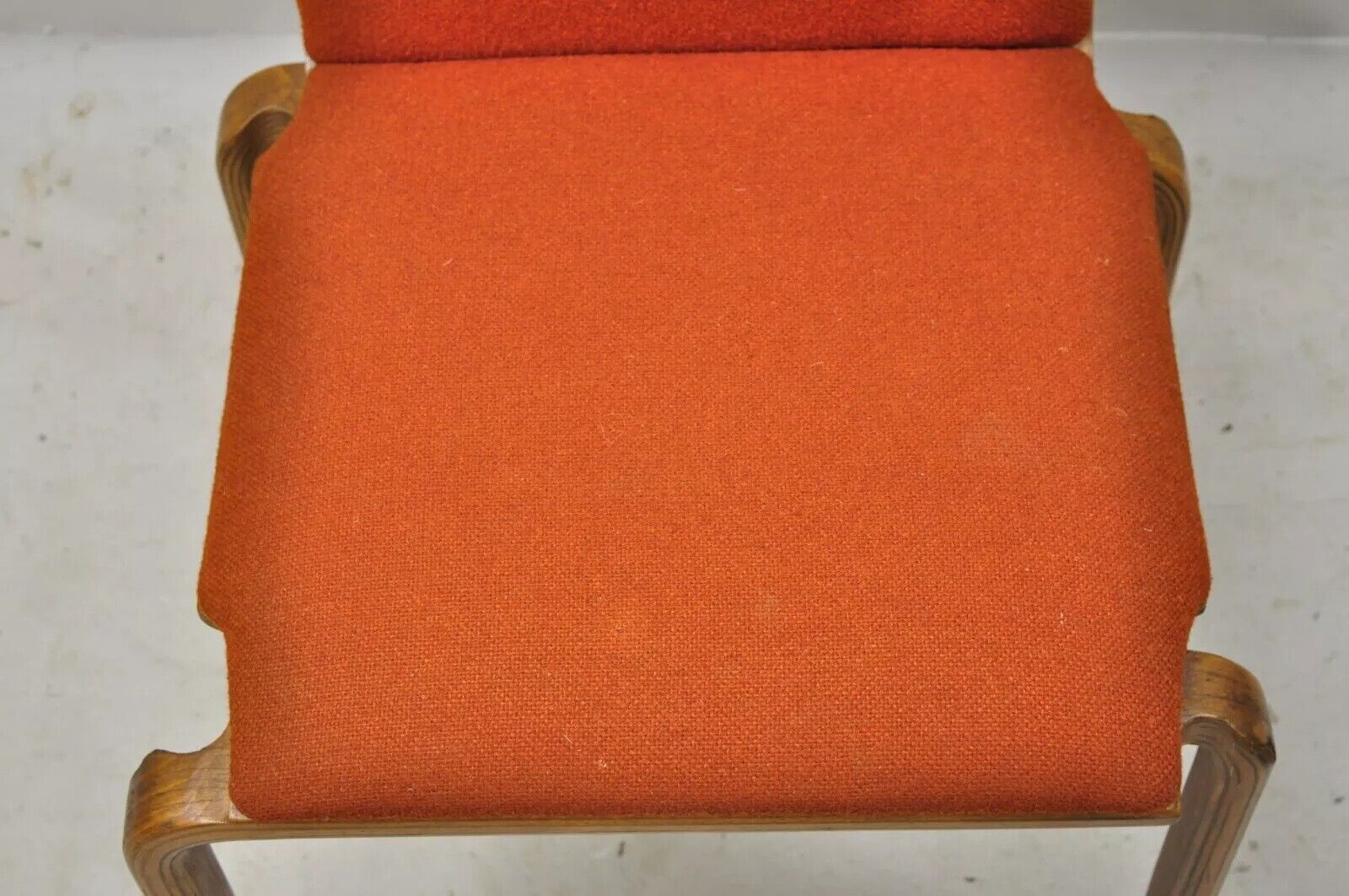 Mid Century Modern Sanders Bentwood Orange Stacking Dining Side Chair
