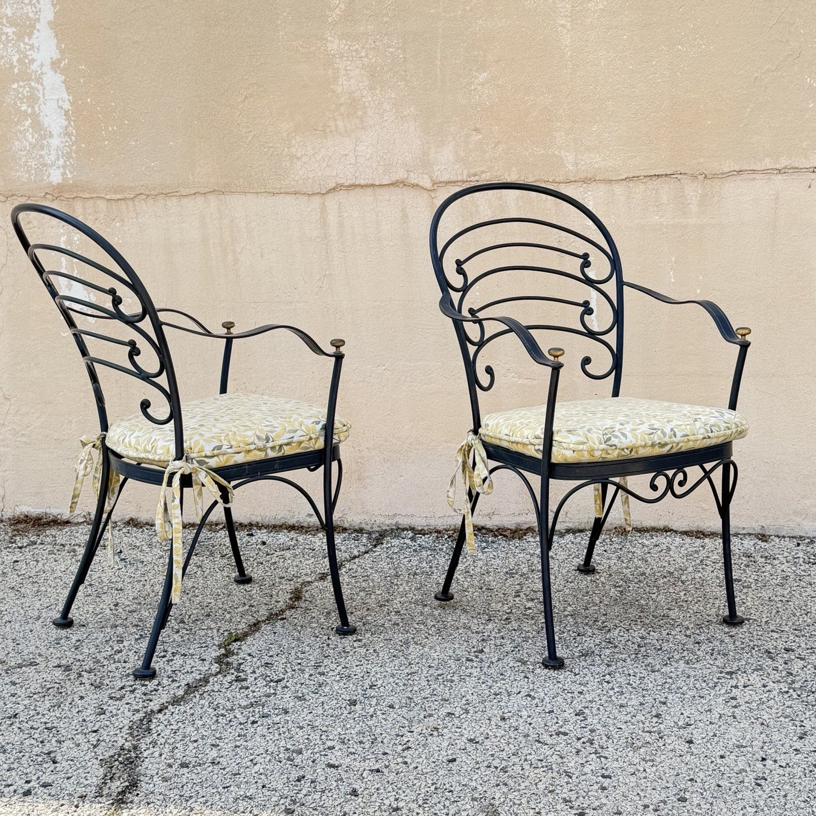 Contemporary Scrolling Wrought Iron Patio Loveseat & Arm Chair Set - 4 pcs