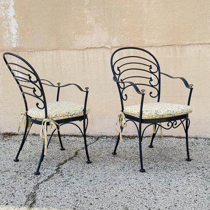Contemporary Scrolling Wrought Iron Patio Loveseat & Arm Chair Set - 4 pcs