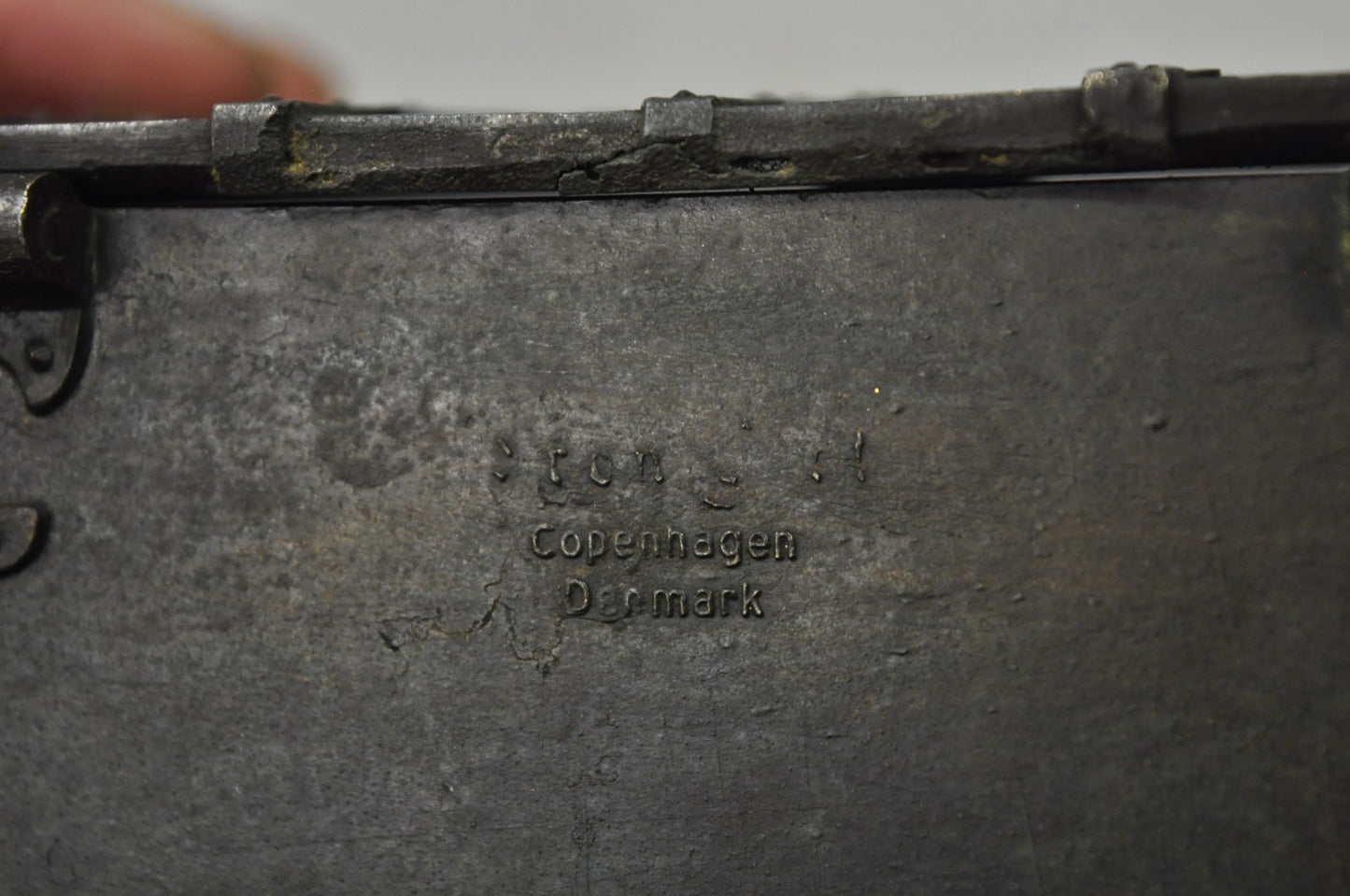 Antique "Iron Art" Denmark Bronze Trinket Jewelry Box Casket "Battle of Estonia"