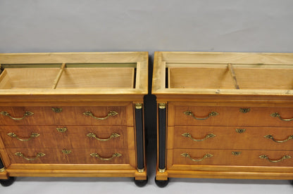 Thomasville Grand Classics Empire Biedermeier Maple Bachelor Chest Dresser, Pair