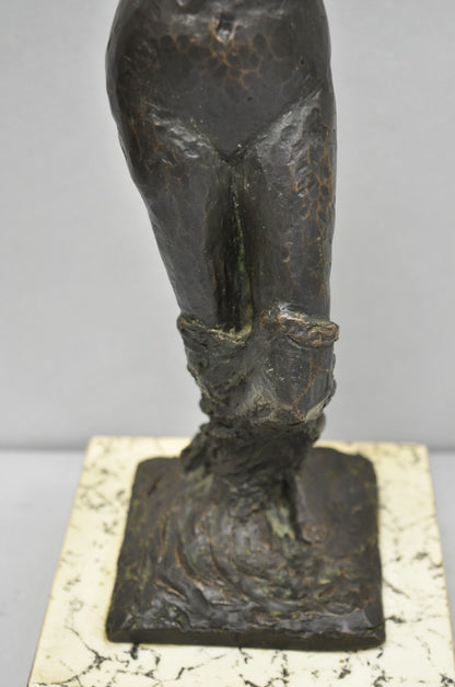 Vintage Mid Century Modern Bronze Nude Woman Sculpture Figure Signed "A RISI"
