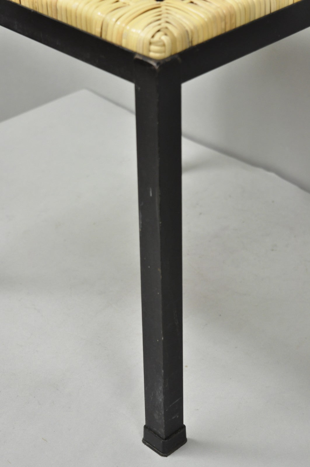 Mid Century Modern Danny Ho Fong Tropi-Cal Iron Cane Side Table Stool - Set of 4