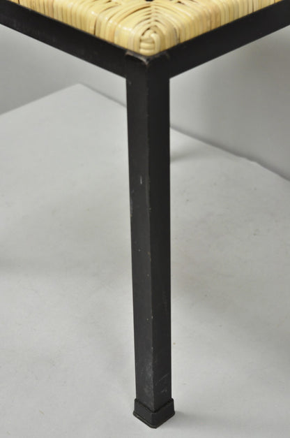 Mid Century Modern Danny Ho Fong Tropi-Cal Iron Cane Side Table Stool - Set of 4