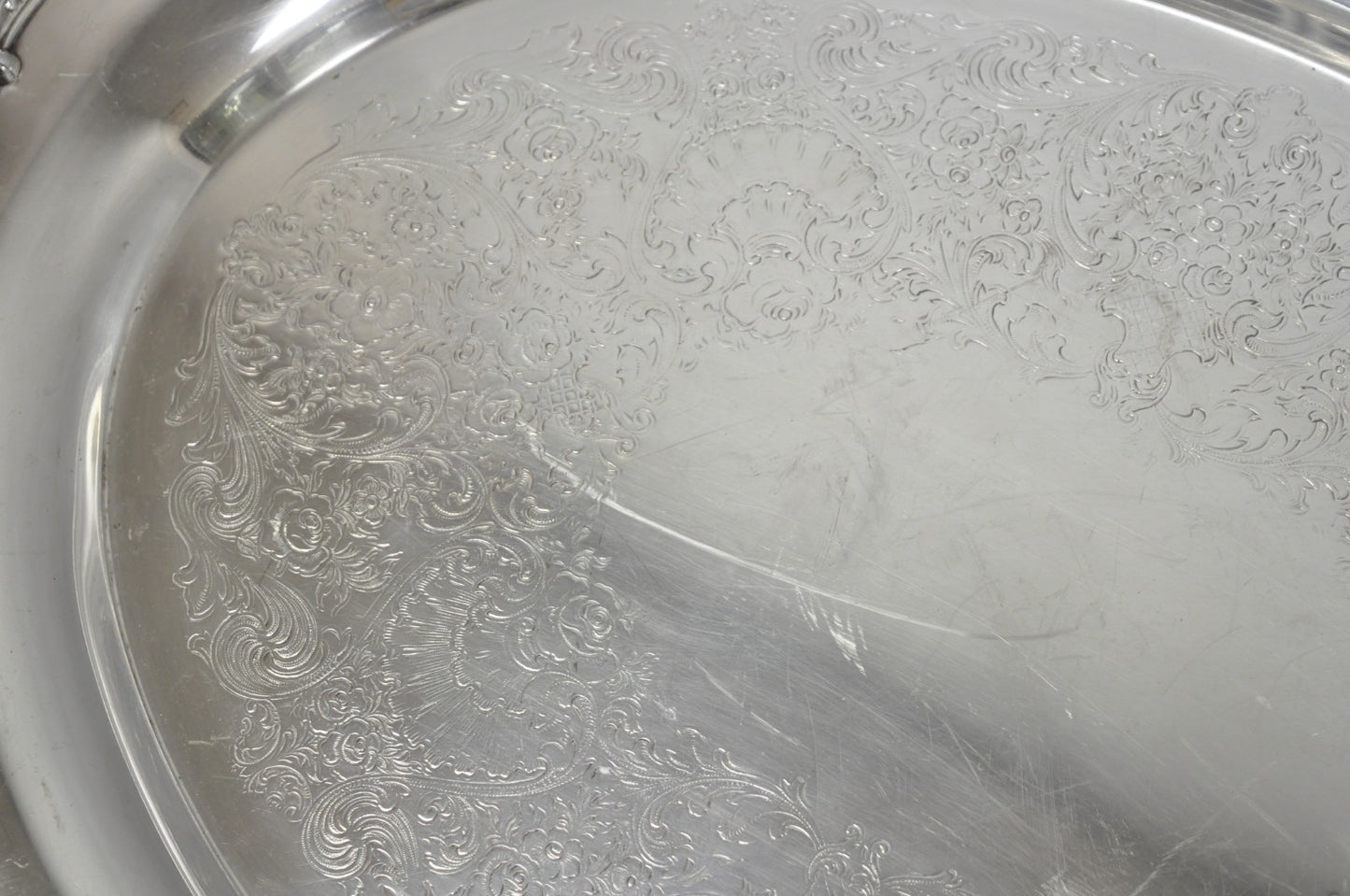 Vintage 1847 Rogers Bros "Reflection" Silver Plated Oval Serving Platter Tray