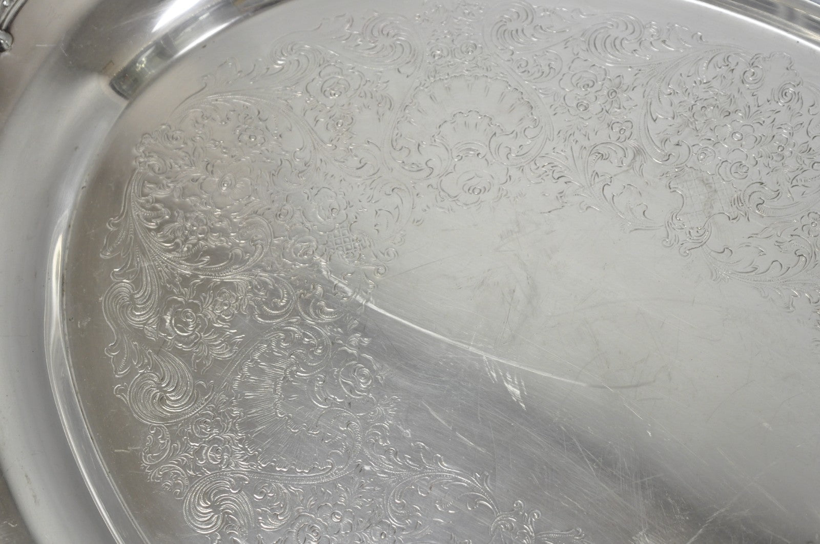 Vintage 1847 Rogers Bros "Reflection" Silver Plated Oval Serving Platter Tray