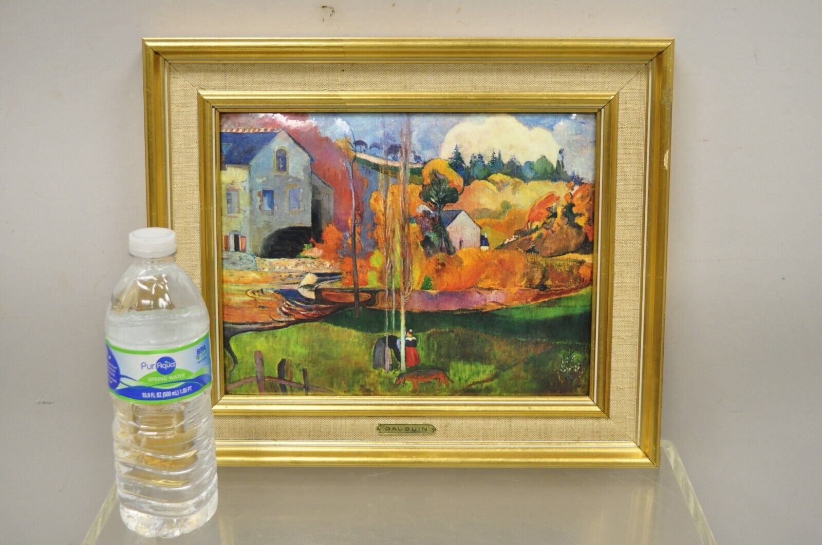 Helca Martele A La Main Hammered Enamel Painting Gauguin Moulin en Bretagne