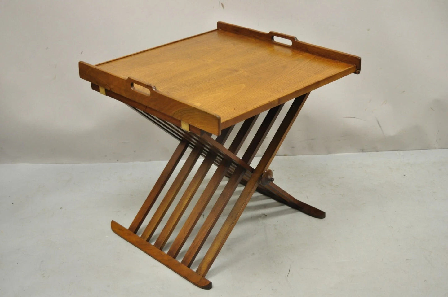 Stewart MacDougall Kipp Stewart Drexel Walnut Folding Campaign Table (B)