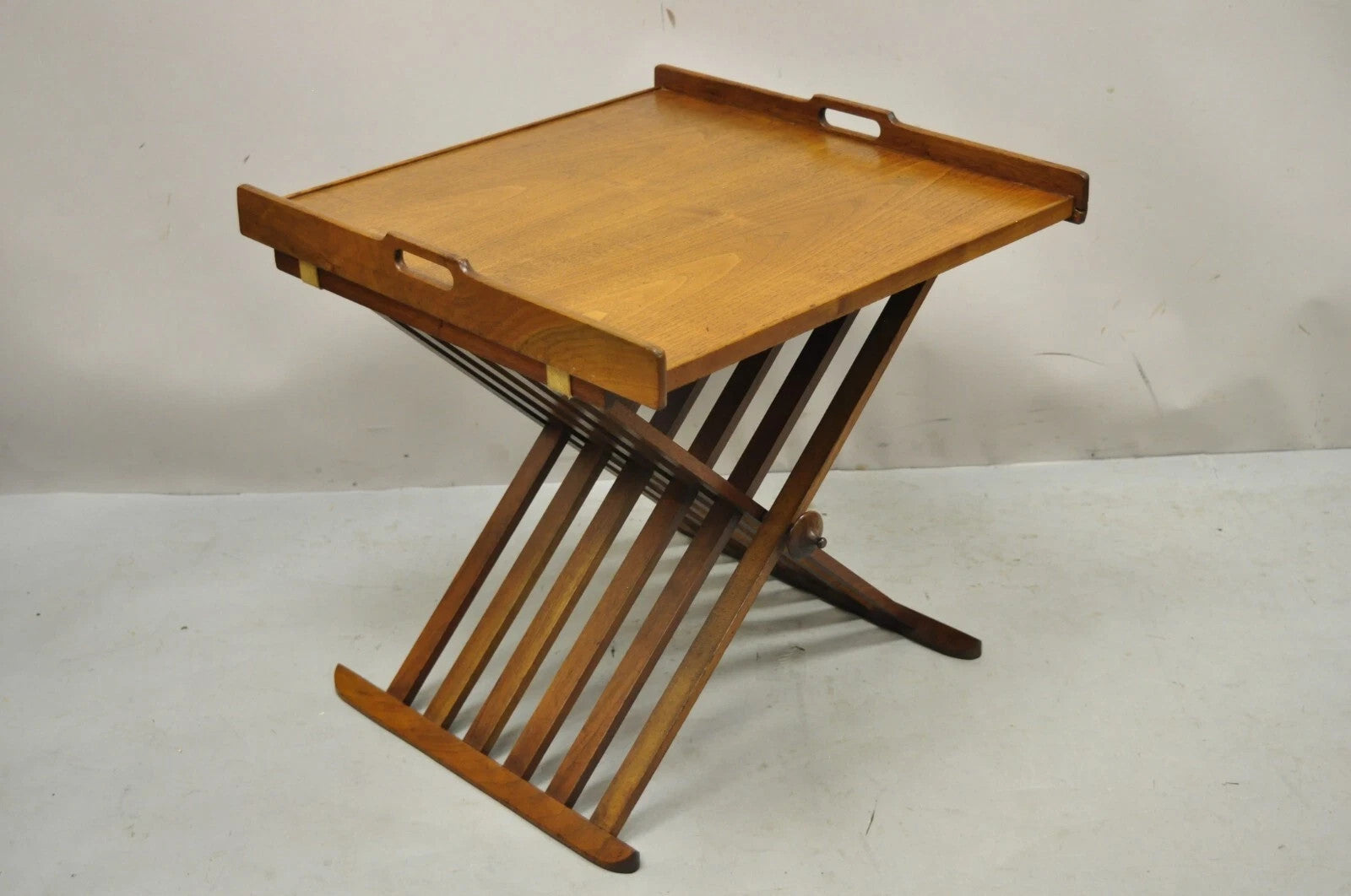 Stewart MacDougall Kipp Stewart Drexel Walnut Folding Campaign Table (B)