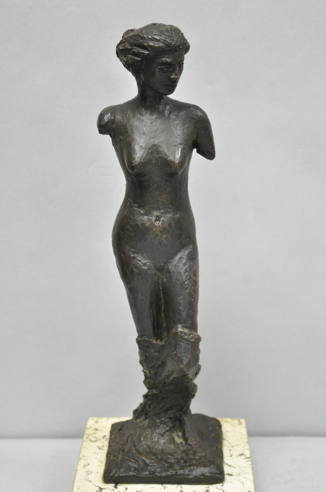 Vintage Mid Century Modern Bronze Nude Woman Sculpture Figure Signed "A RISI"
