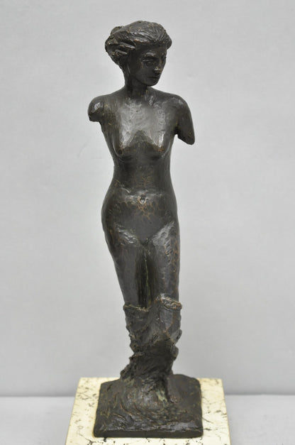 Vintage Mid Century Modern Bronze Nude Woman Sculpture Figure Signed "A RISI"