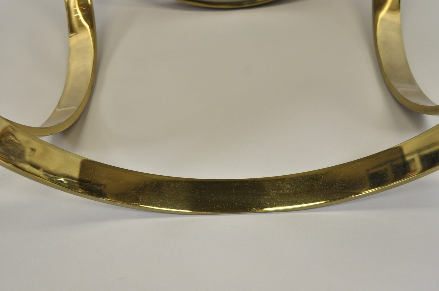 Tri-Mark Mid Century Modern Brass Plated Steel Smoked Glass Arch Coffee Table