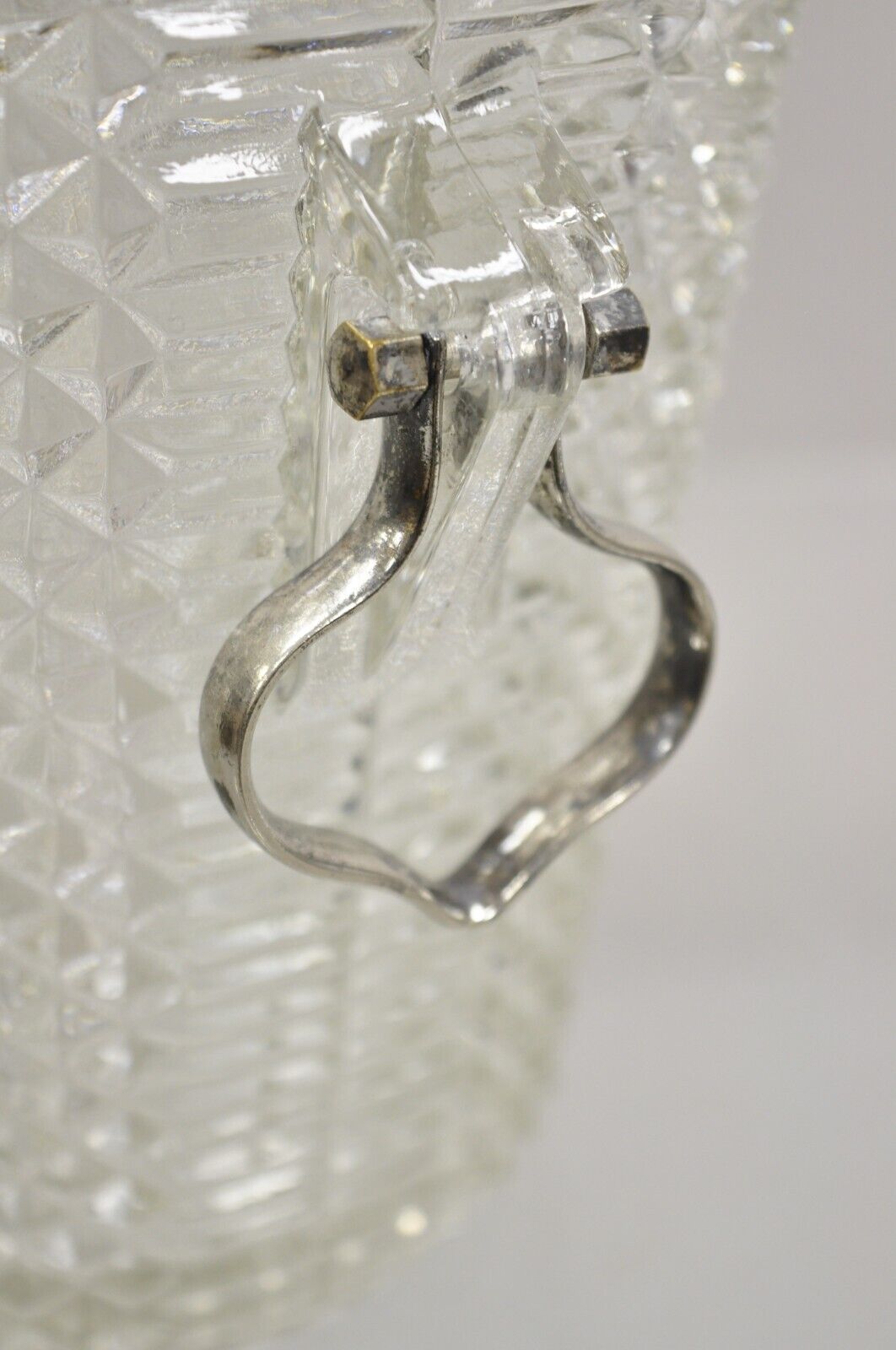 Vintage English Regency Crystal Glass Silver Plated Champagne Chiller Ice Bucket