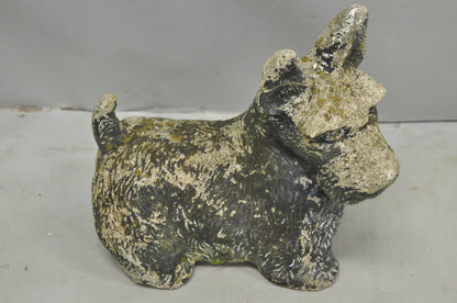 Vintage Scottish Terrier Scotty Dog 12" Small Cast Stone Concrete Garden Figure