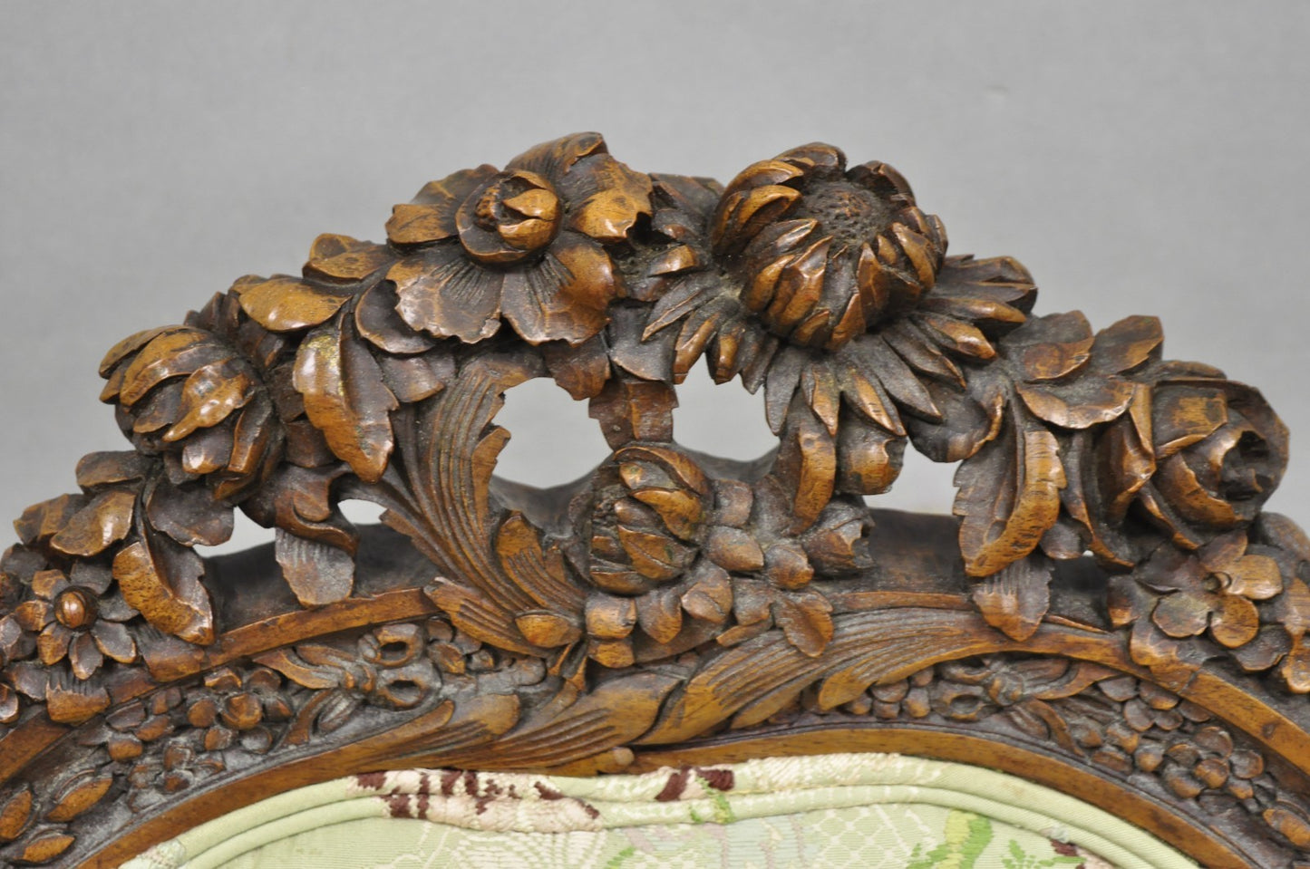 Antique Italian Regency Swan Carved Walnut French Victorian Club Lounge Chair