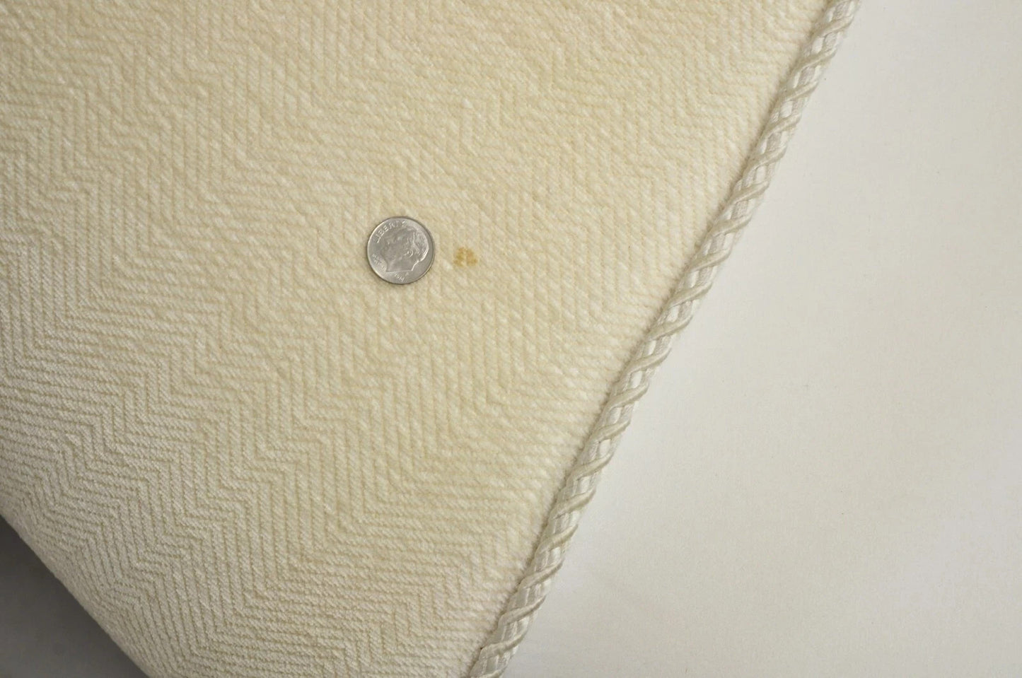 Decorator Modern Beige Upholstered Button Tufted Skirted 35" Round Ottoman