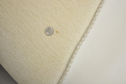 Decorator Modern Beige Upholstered Button Tufted Skirted 35" Round Ottoman