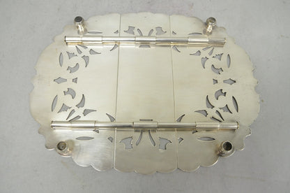 Vintage LBS Co Victorian Silver Plated Expanding 3 Section Pot Trivet