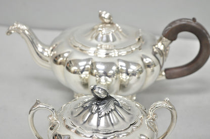Antique 1881 Rogers 7377 Art Nouveau Silver Plated Tea Service Set - 3 Pcs